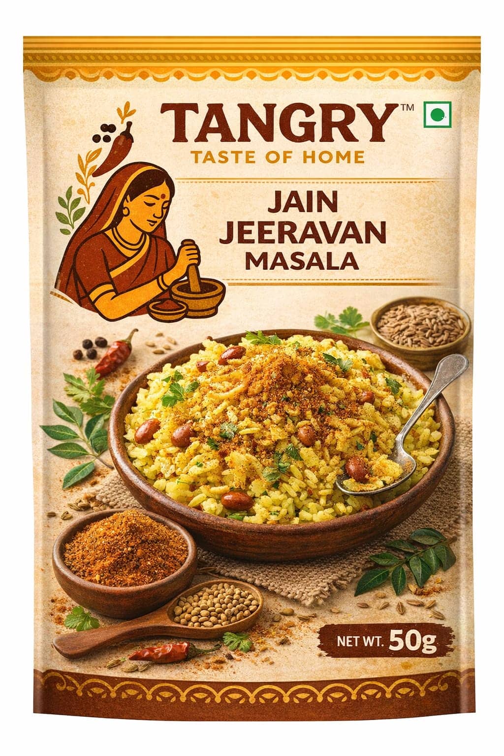Jain Jeeravan Masala 50 g β Tangry Spices pouch, Jaipur