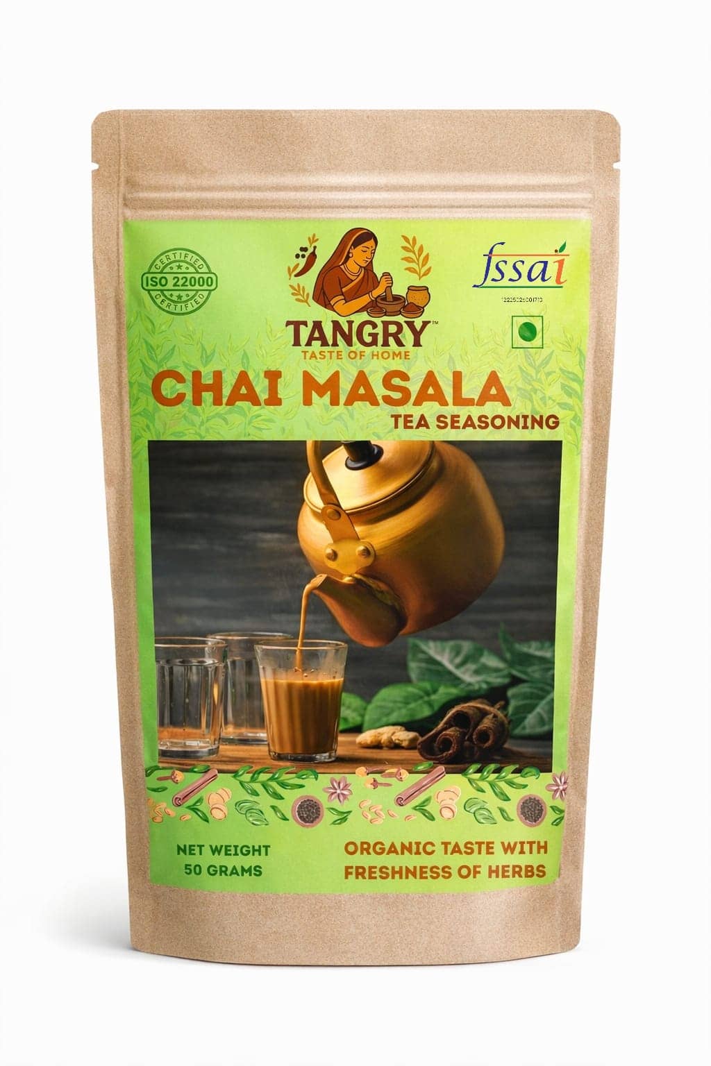 Chai Masala 50 g — Tangry Spices pouch, Jaipur